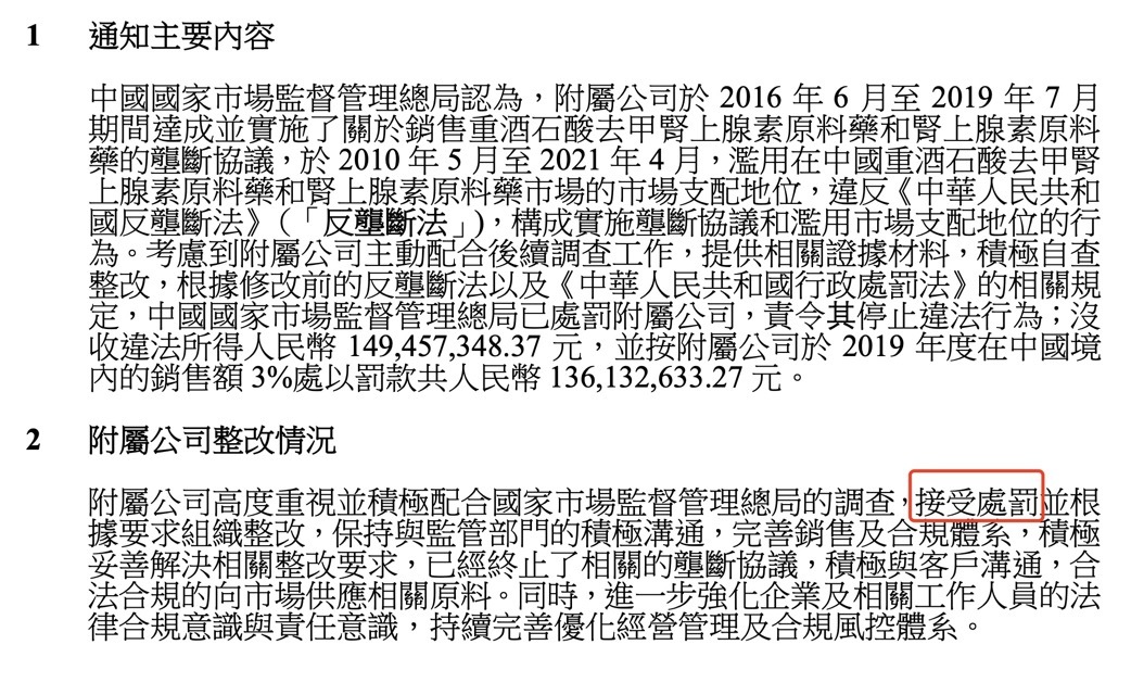 合计罚没3.2亿！百亿龙头最新回应！垄断推高急救药价格，股价上涨超600%