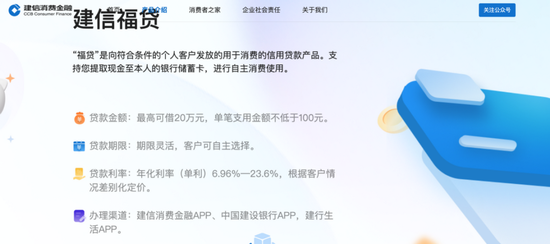 建信消费金融在京开业：三大产品曝光，贷款利率6.96%-23.6%，官网、官微已上线