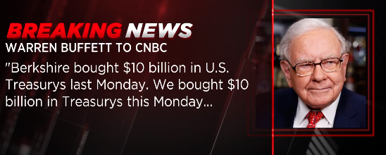 巴菲特豪迈回应美国信用评级下降：这两周都买了100亿美国国债